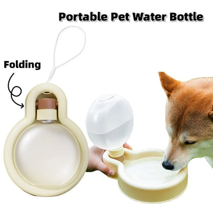500ml portable pet water bottle with foldable drinking bowl in various colors
