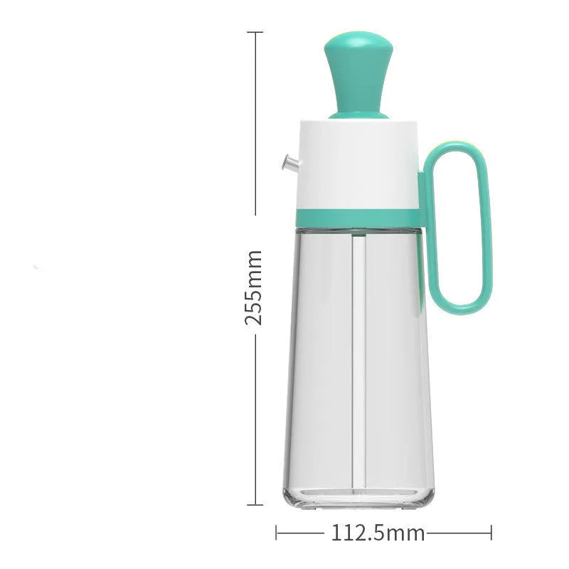 550ml glass oil dispenser with stainless steel nozzle and separate silicone brush for cooking
