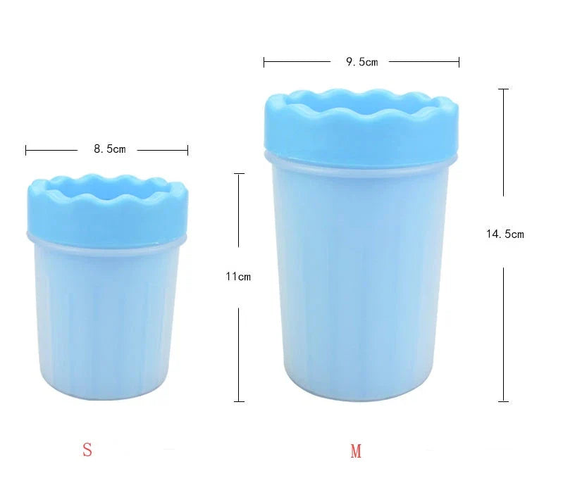 Premium silicone dog paw cleaning cup with soft bristles for gentle, effective paw washing