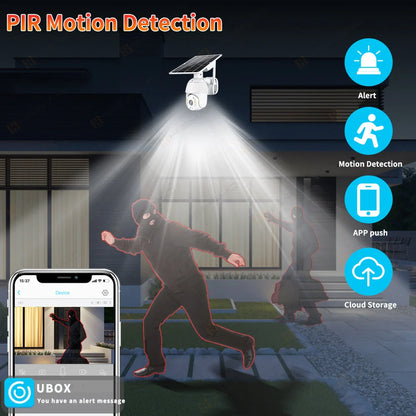 4G LTE Smart Home Security Camera with solar panel and 1080P resolution