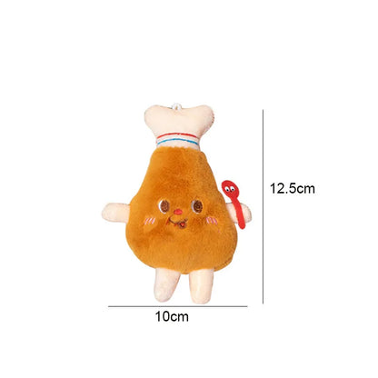 Soft kitten teething chew toy in food-themed hamburger chicken leg bread fries or hot dog design