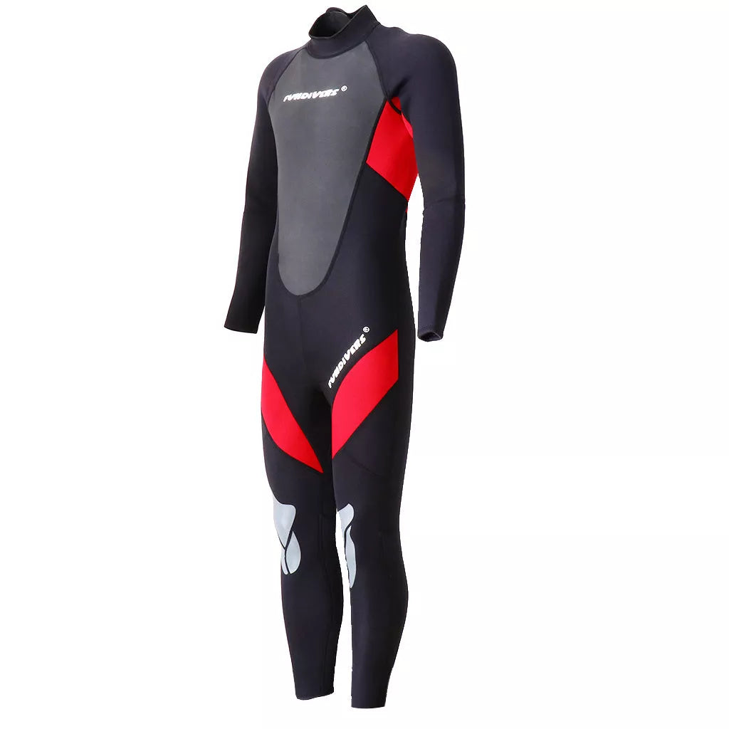 Men's thermal diving suit in red and blue, sizes S-XXXL, for all-season warmth
