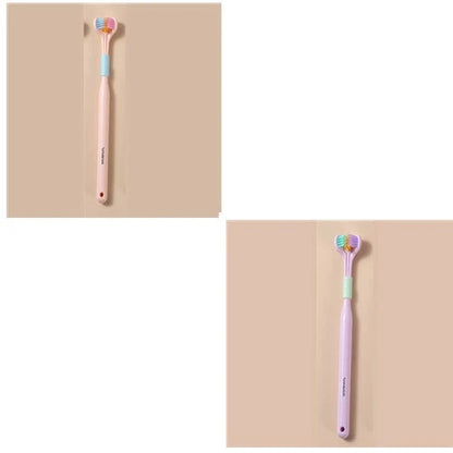 Soft Bristle Tri-Angle Toothbrush with customizable features for deep cleaning and travel convenience