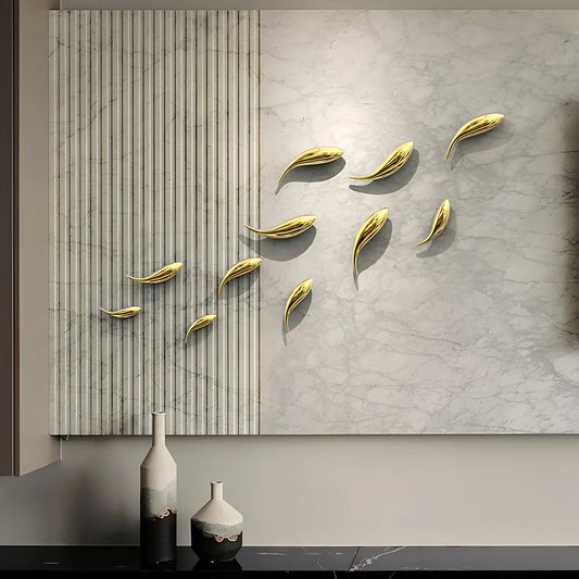 Irregular geometric wall pendant in metallic finish, available in 13cm, 18cm and 23cm sizes