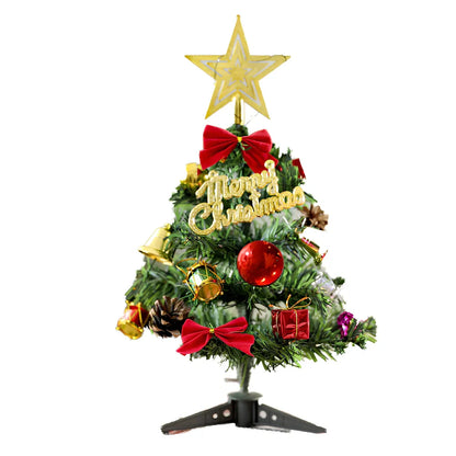 30cm PVC mini Christmas tree with festive decorations for tabletop display