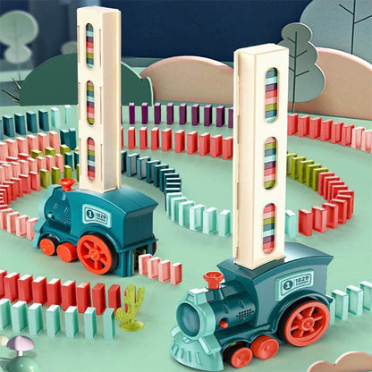 Automatic Domino Licensing Electric Train Set with 100 dominoes for infants