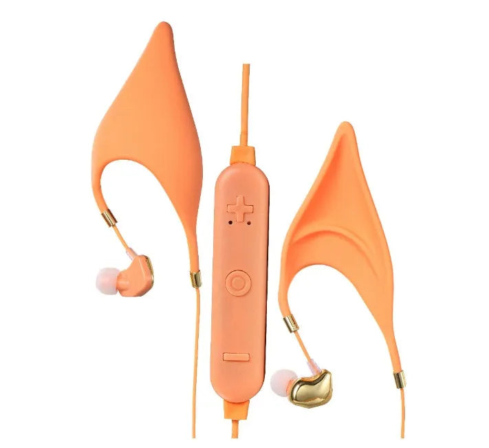 Cartoon elf ear headphones with microphone and 3.5mm cable in multiple colour options
