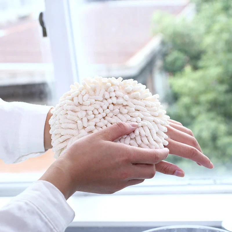 Premium Nordic Microfiber Hand Towel in white color, featuring a soft and absorbent design for travel and home use