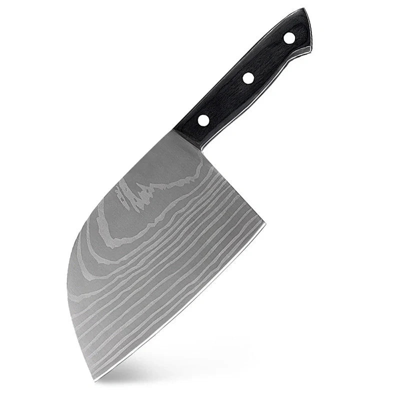 Premium stainless steel butcher knife with a wooden handle, perfect for home chefs who want to elevate their cooking experience.