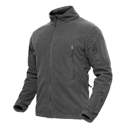 Thick Military Army Fleece Jacket in Black, Grey, or Army Green with windproof and thermal features