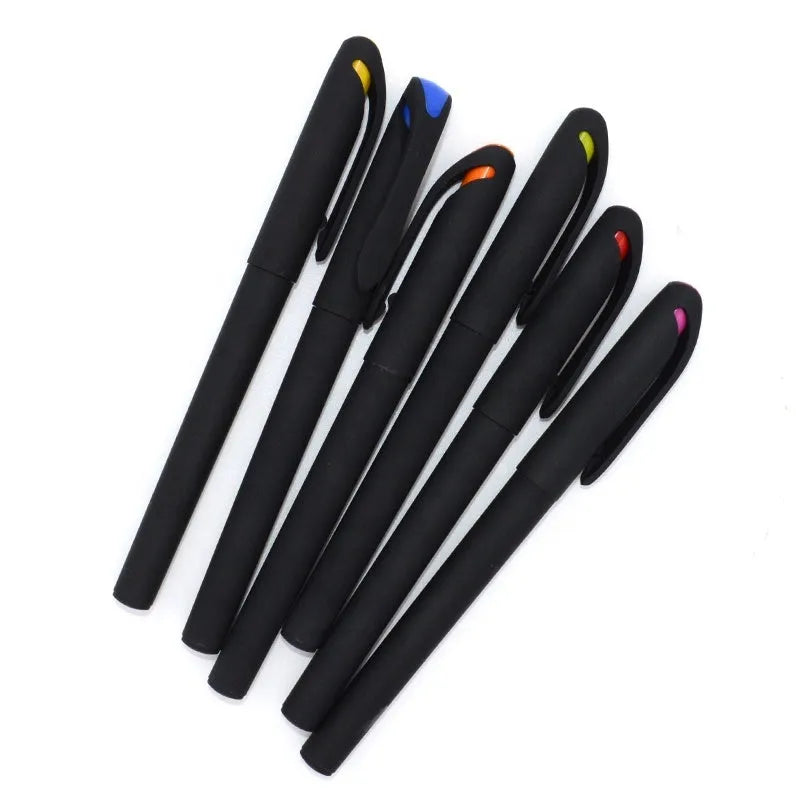 10 plastic gel pens with black refills in various colours, 14cm advertising gift stationery