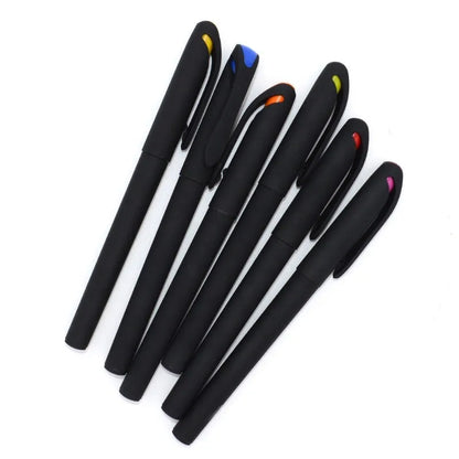 10 plastic gel pens with black refills in various colours, 14cm advertising gift stationery