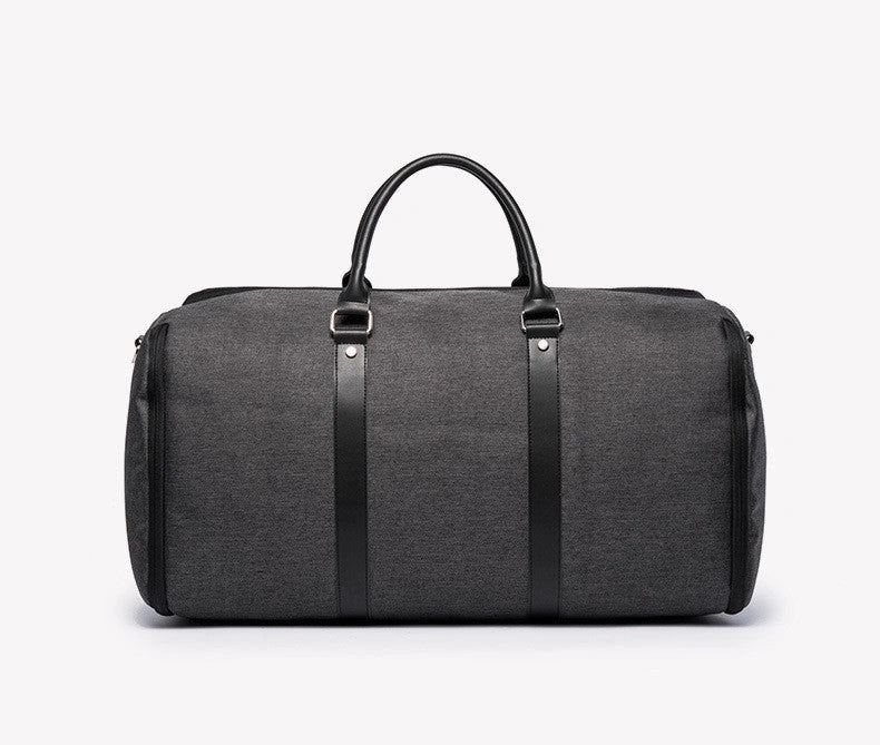 Large-capacity multi-function suit bag for gym and travel in black and grey