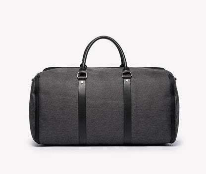 Large-capacity multi-function suit bag for gym and travel in black and grey