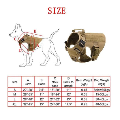 Dog training vest battle suit set in polyester with chain and rope accessories