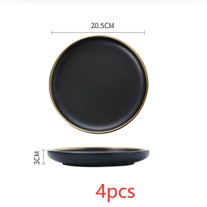 White bone china dinnerware set with 45% bone meal, 7 pieces from 3.5-inch to 10-inch plates