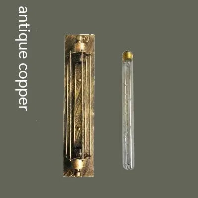 Industrial retro flute iron wall lamp in black finish, 110mm by 470mm size, antique style design