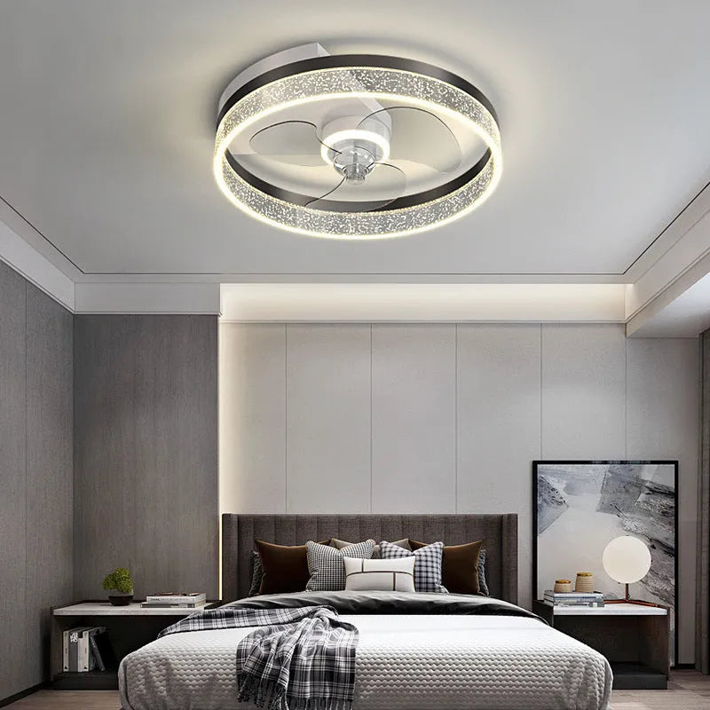 Landi modern Nordic-style LED ceiling lamp with fan for children's rooms, iron construction