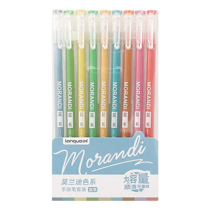 Retro hand account set gel pens with 0.5mm needle tip in Nordic, Retro, Salt, or Sweet series, plastic shell, 15.2cm x 8.5cm