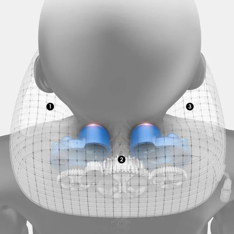Ergonomic massage pillow with versatile massage modes for neck and shoulder relief