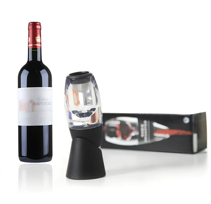 Portable wine aerator pourer with AS plastic body, silica gel components, and sediment filter