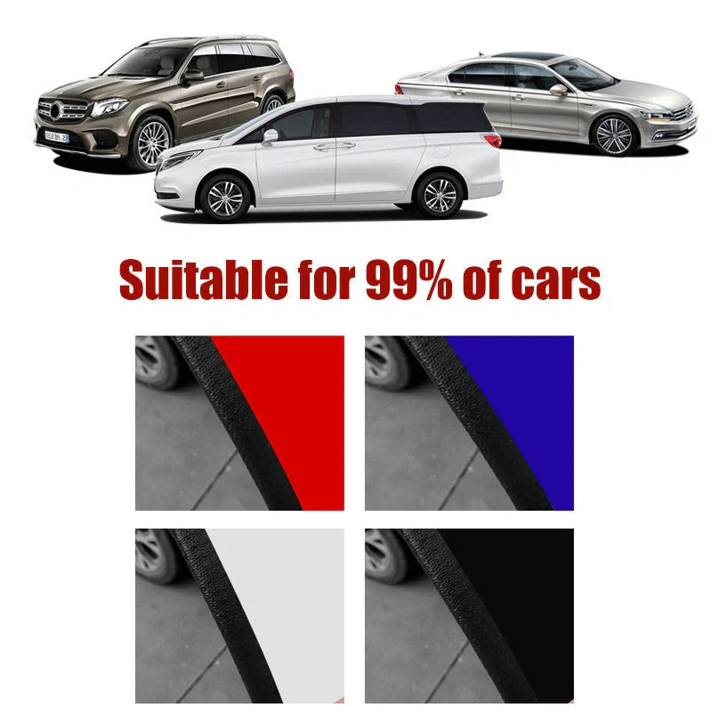 Universal car door anti-collision strip with built-in steel disc for scratch protection
