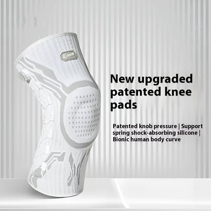 Grey-white sports knee pads showing single-sided left and right foot designs for basketball football running