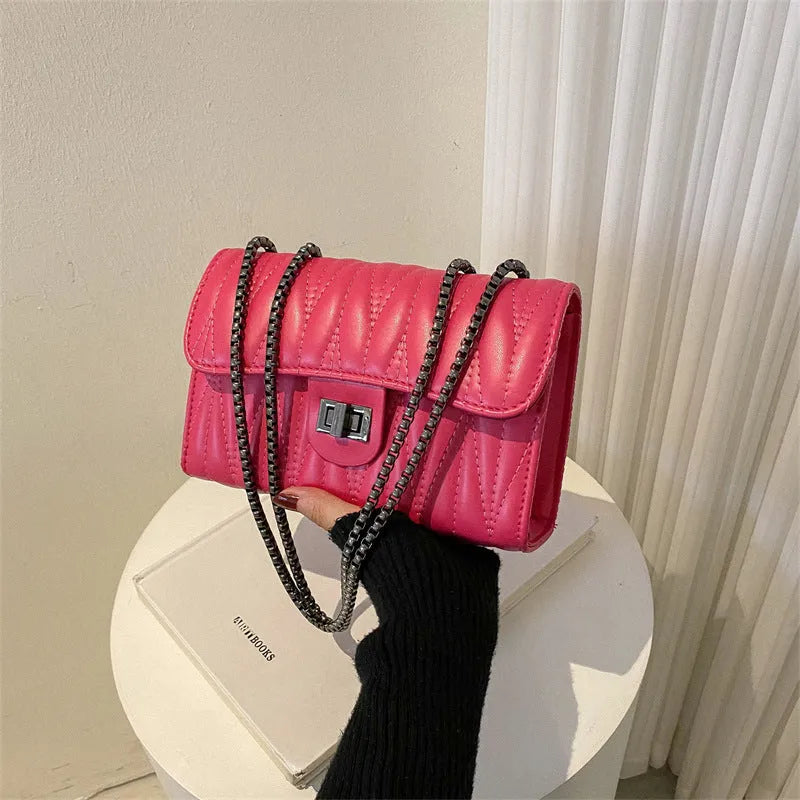 Retro textured diamond pattern women's small bag in beige colour with soft carry handle and single shoulder strap