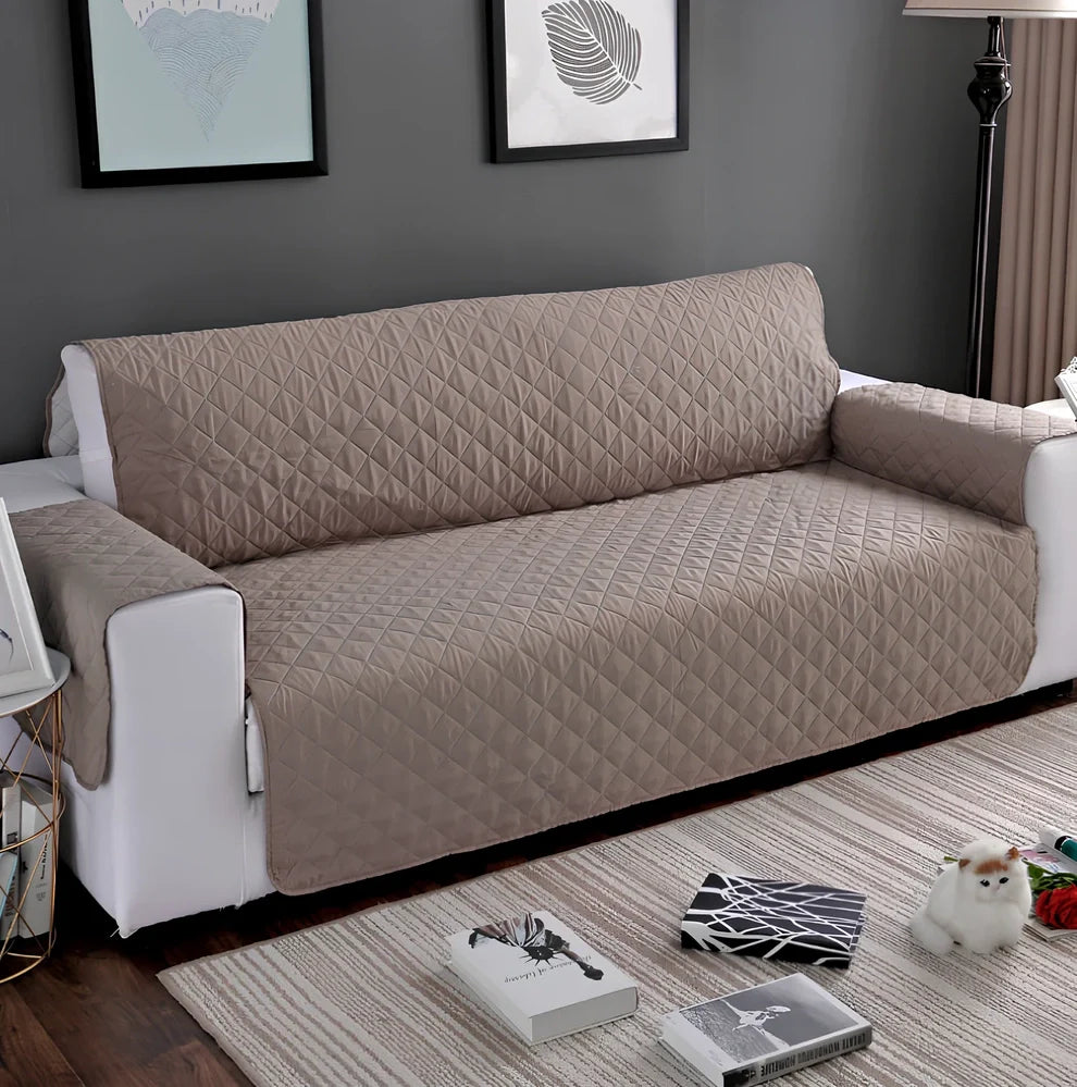 Lake blue pet waterproof compartment sofa cushion 190x228cm in polyester protecting against spills