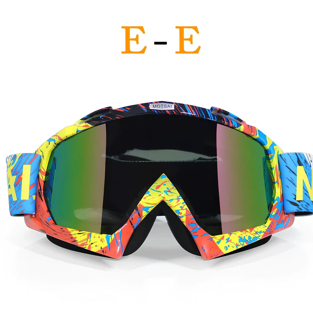 Interchangeable lens riding goggles with ABS frame and multiple colour options for off-road cycling