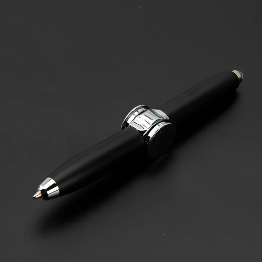 Multifunctional decompression gyro ballpoint pen showing 10.3cm length and spinning mechanism