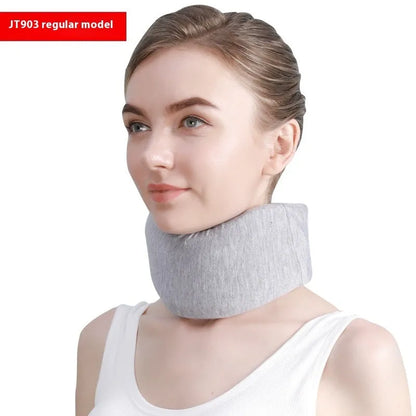 White PP material neck brace showing forward support design for cervical spine alignment