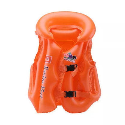 Children's solid color PVC swimming suit life jacket for safe water activities