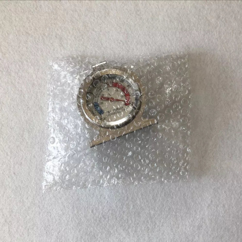 Stainless steel refrigerator and freezer thermometer with clear display