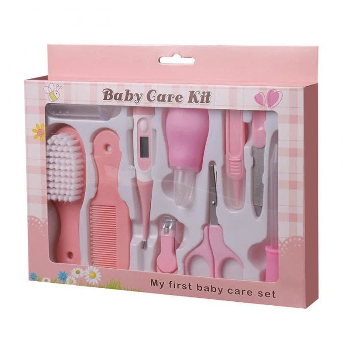 Portable Baby Health Suit 8-Piece Grooming Set with safety scissors, nail clippers, and more