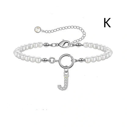 2024 fashion initial pearl bracelet for women with toggle clasp