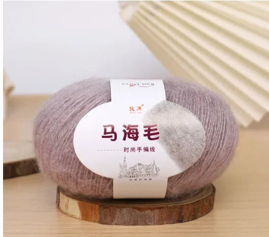 Mohair scarf DIY kit with wool ball and hand-weaving instructions for 180cm spring accessory