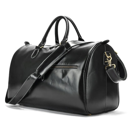 Men's large genuine cowhide leather crossbody bag in vintage travel style.