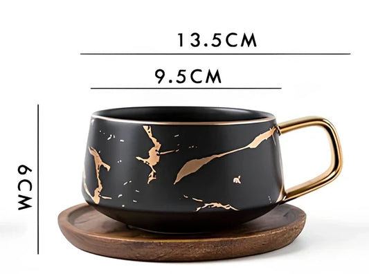 White ceramic coffee mug with double-wall construction showing cross-section insulation detail