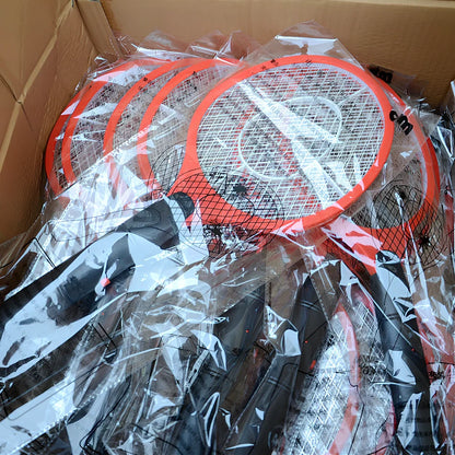 Portable black electric mosquito swatter with 3V grid, 20 cm foldable design for insect zapping