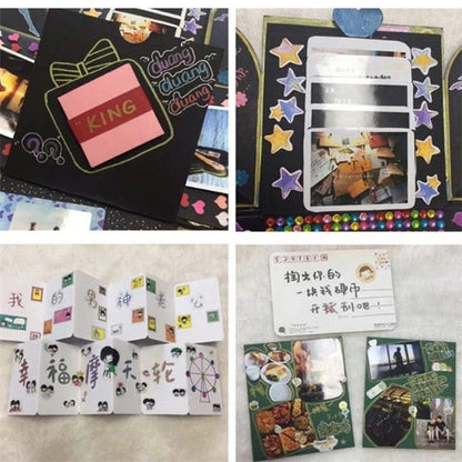 Premium craft paper keepsake gift box with adhesive photo album for organizing and displaying special occasion photos