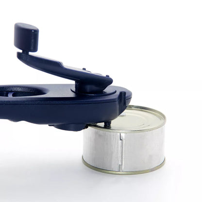 Eight in One Multifunctional Can Opener in black and navy blue, compact and durable
