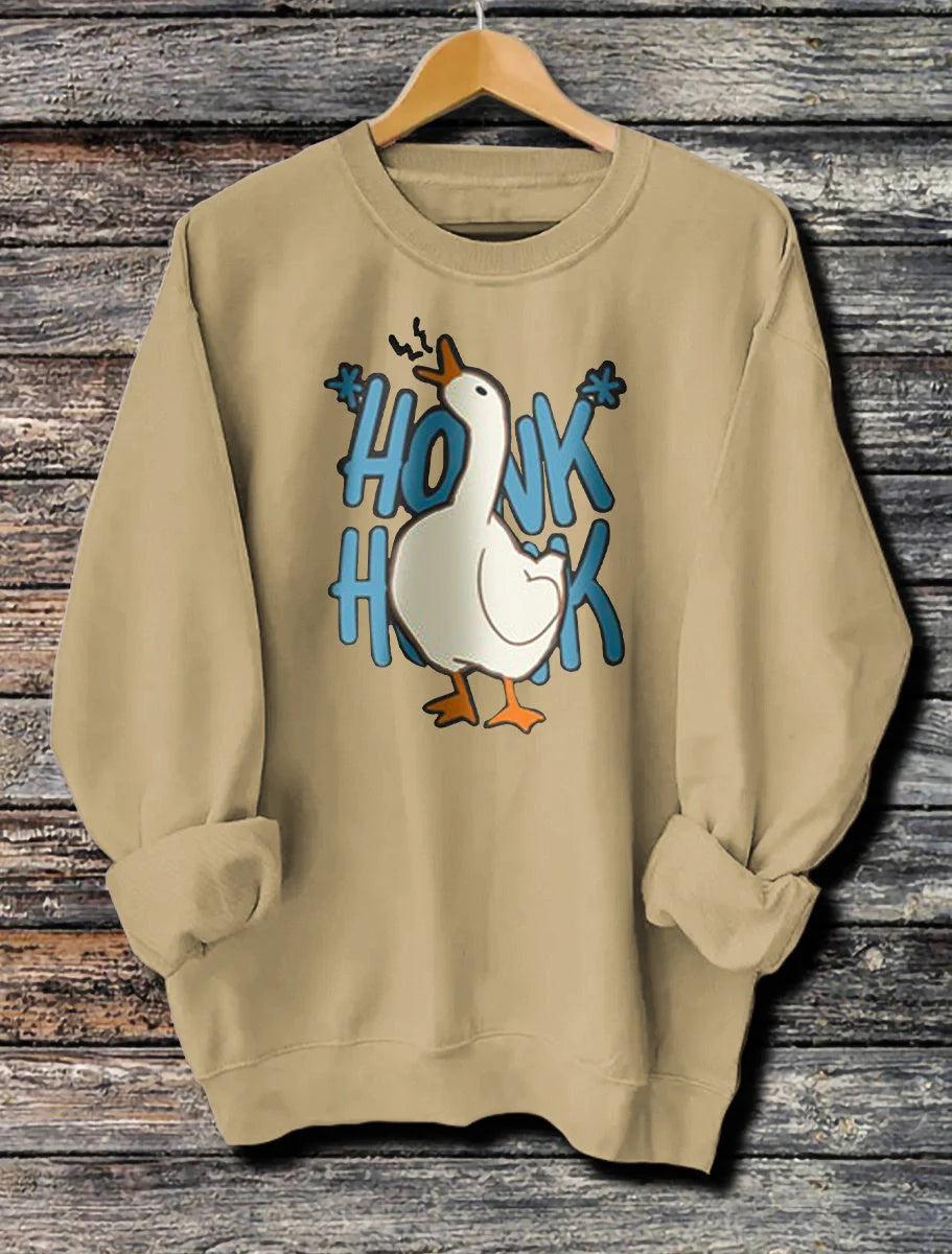 Women's Long Sleeved Honk Honk Printed Hoodie in various colors