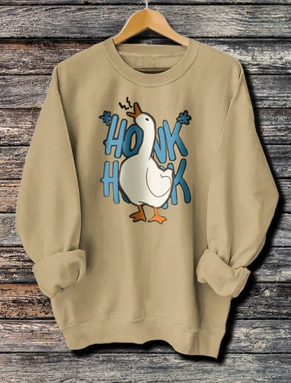 Women's Long Sleeved Honk Honk Printed Hoodie in various colors