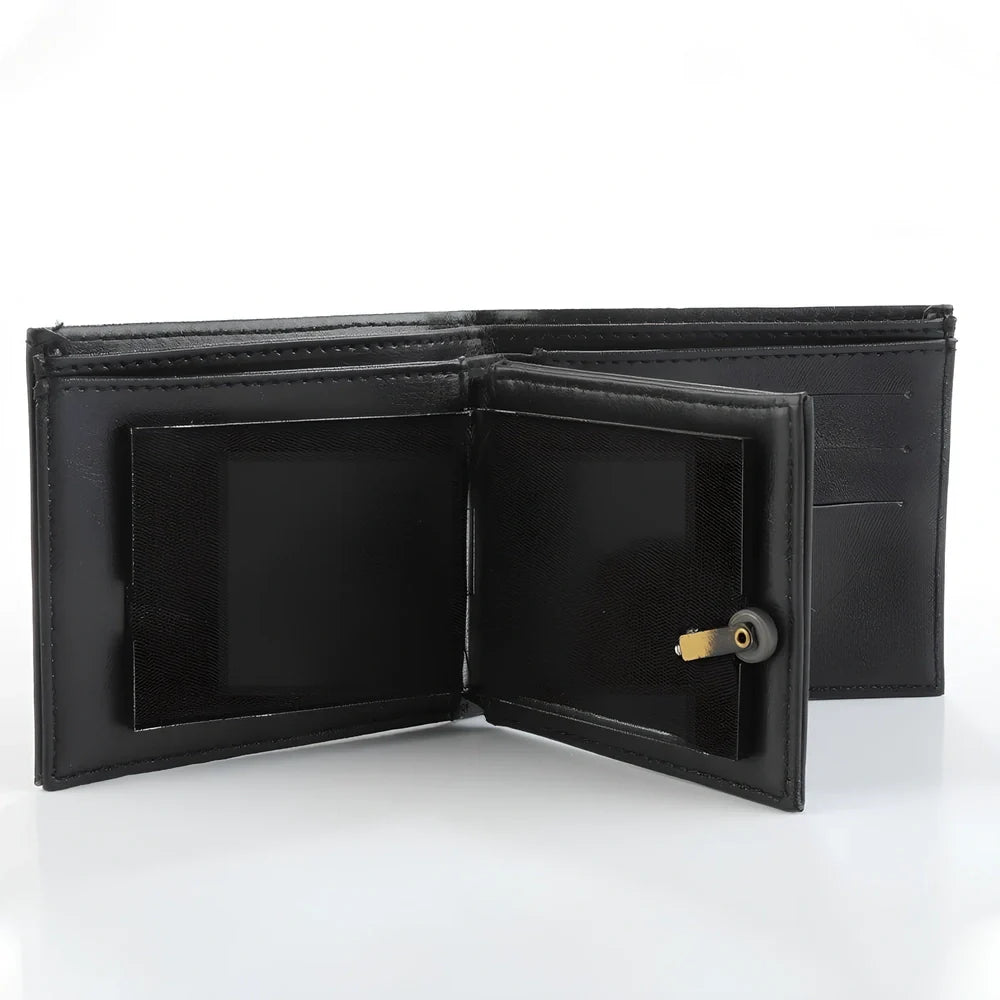Leather magic wallet measuring 11.5x10cm with dual-colour areas for performance deception
