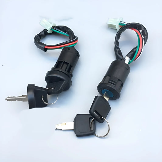 Waterproof electric door lock for car remote start kits with 2-gauge wiring terminals.