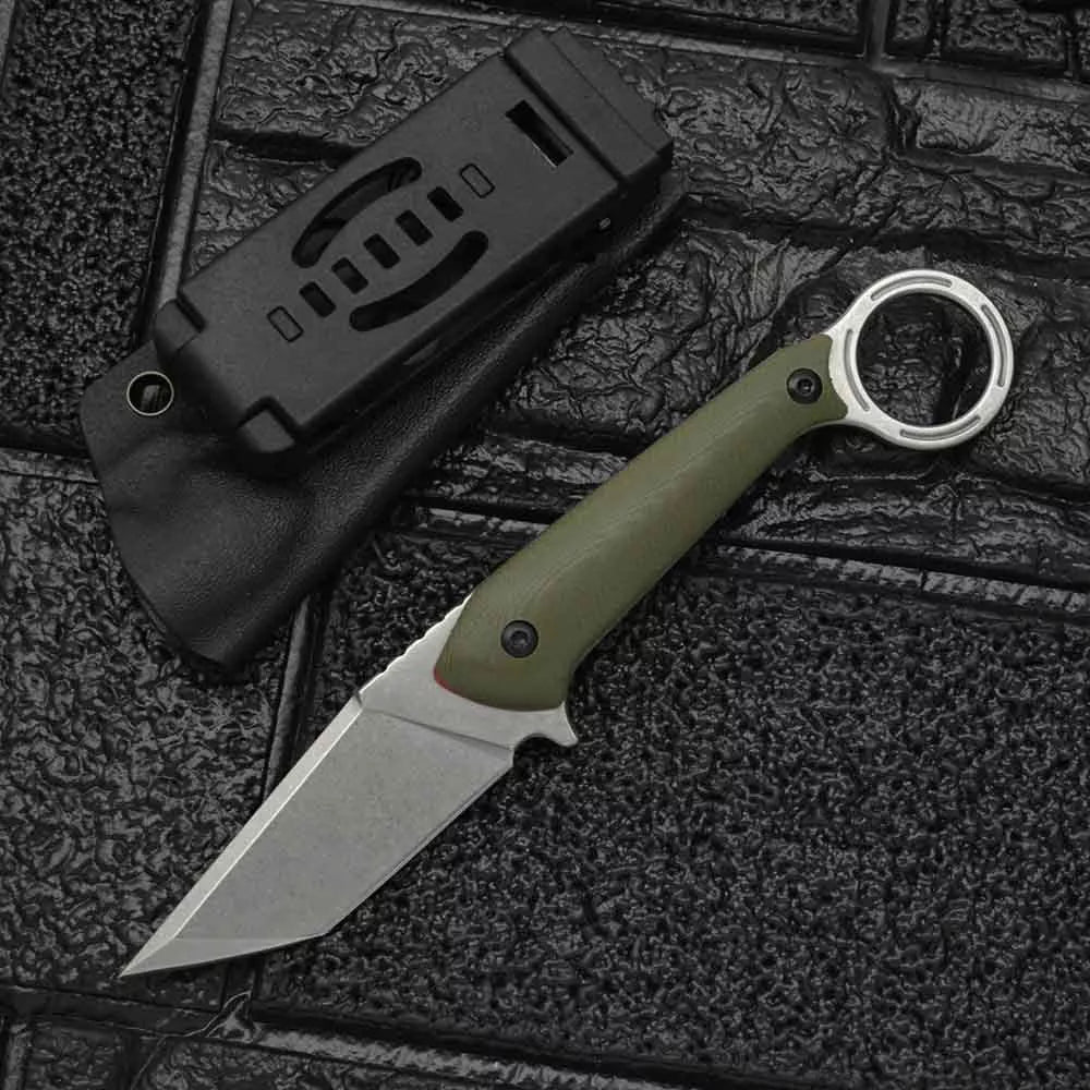 Outdoor Field Self-defense Knife with DC53 steel blade and G10 handle