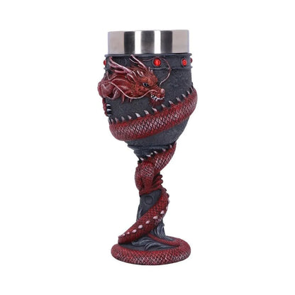 Chinese dragon 3D stereo stainless steel red wine glass with 200ml capacity in gold or red colour