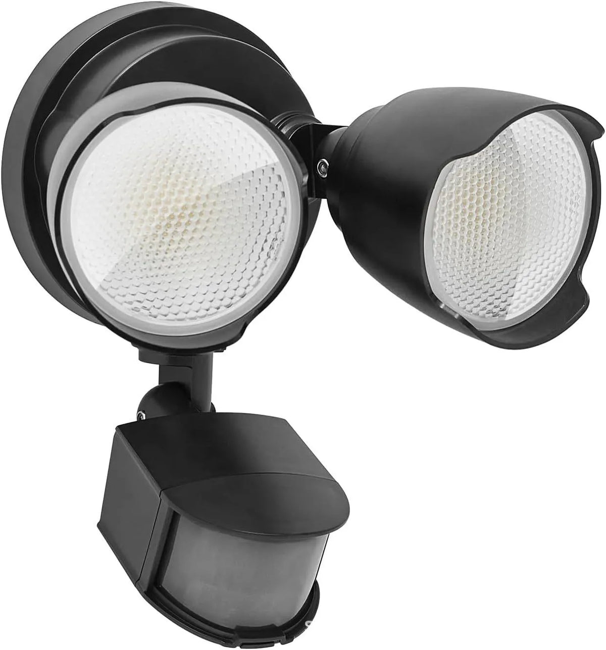 White LED security flood light with motion sensor for outdoor wall mounting
