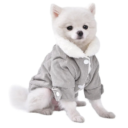 Lambswool-lined dog vest with fleece padding in grey or pink colour, sizes XS to XXL